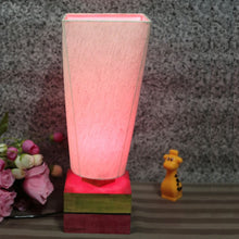 Dual Colour Elegant Conical Wooden Table Lamp (16 Inch)
