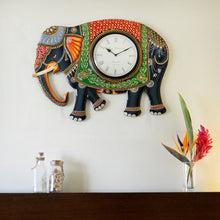 Elephant Painted Wall Clock