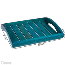 Elegant Blue Wooden Serving Tray
