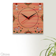 Hand Painted Pink Wooden Wall Clock