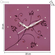 Hand Painted Purple Wooden  Wall Clock