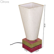 Dual Colour Elegant Conical Wooden Table Lamp (16 Inch)