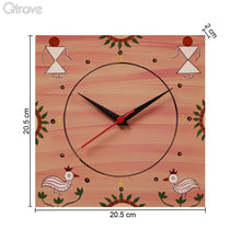 Hand Painted Pink Wooden Wall Clock