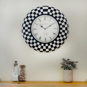 Black And White Checkered Wall Clock