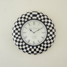 Black And White Checkered Wall Clock
