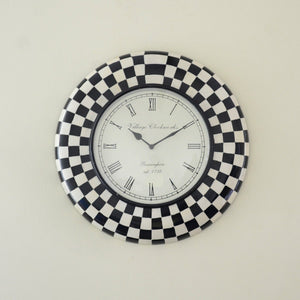 Black And White Checkered Wall Clock