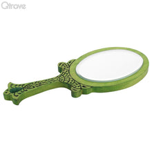Green Wooden Small Oval Royal Hand Mirror