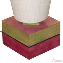 Dual Colour Elegant Conical Wooden Table Lamp (16 Inch)