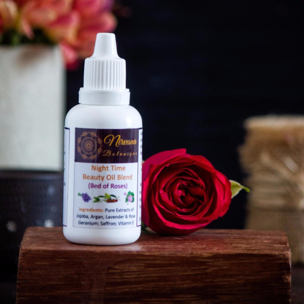 100% Natural Night Time Beauty Oil Blend - Bed of Roses