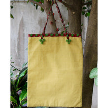 Handmade Cotton Tote Bag in Yellow With String Handles