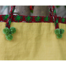 Handmade Cotton Tote Bag in Yellow With String Handles