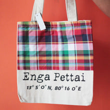 Enga Pettai Tote Bag With Red & Green Checks