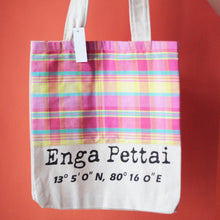 Enga Pettai Tote Bag With Light Pink Checks