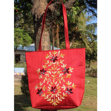 Handcrafted Aari Work Maroon Tote