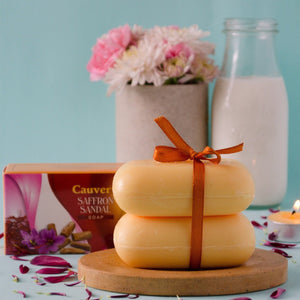 Cauvery Saffron Sandal Soap (Pack of 3)