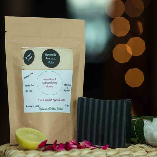Ayurvedic Ubtan And Handmade Charcoal Soap Combo