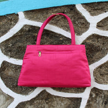 Butterfly Lace Pleated Art Silk Tote (Pink)