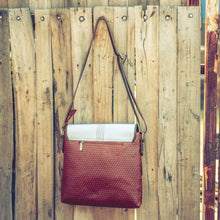 Bird Print Medium Large Sling Bag (Maroon Brown)