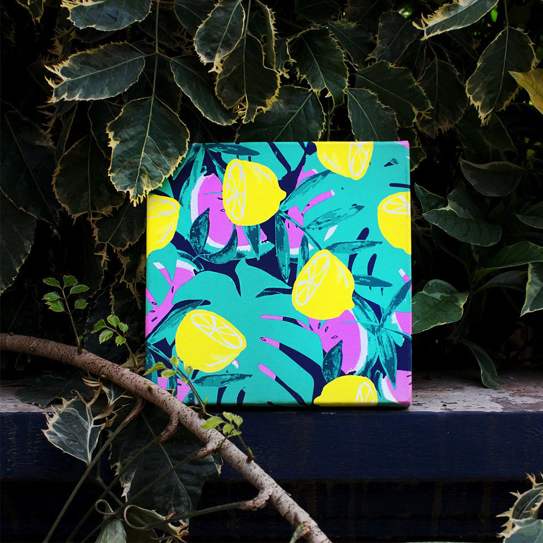 Canvas Wall Art Water Colour Lemons and Melons