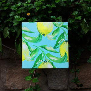 Canvas Wall Art Water Colour Lemon Leaf