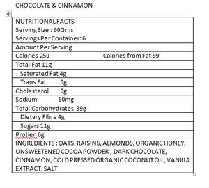 Chocolate And Cinnamon Granola