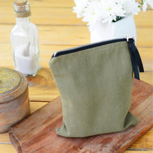 Hand Stitched Olive Ikat Back Pocket