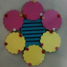 Hand Painted Coaster With Clay Biscuits (Set of 6)