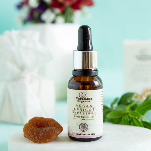 100% Organic Argan-Apricot Kernel Face Serum Day/Night (With SPF 30)