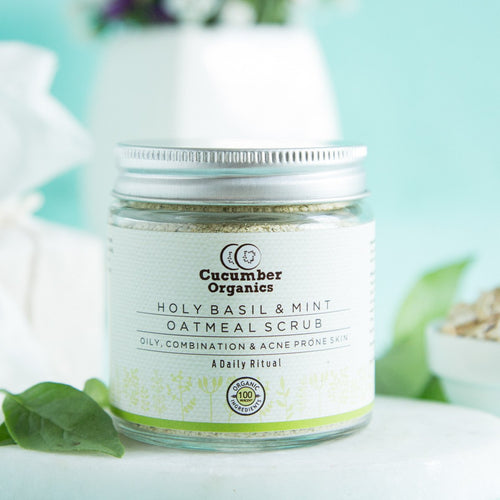 100% Organic Holy Basil And Mint Oatmeal Scrub