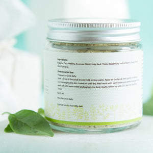 100% Organic Holy Basil And Mint Oatmeal Scrub