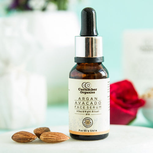 100% Organic Argan-Avocado Face Serum Day/Night (With SPF 30)