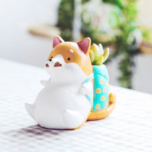 Cute Corgi Dog Sitting Succulent Pot