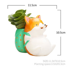 Cute Corgi Dog Sitting Succulent Pot