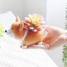 Cute Corgi Dog Standing Resin Succulent Pot