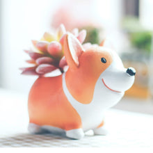 Cute Corgi Dog Standing Resin Succulent Pot