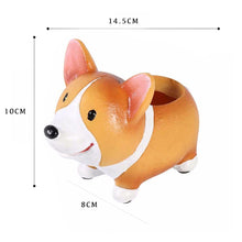 Cute Corgi Dog Standing Resin Succulent Pot