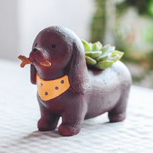 Cute Dachshund Resin Succulent Pot