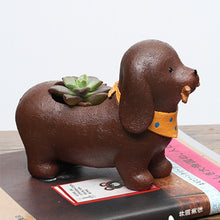 Cute Dachshund Resin Succulent Pot