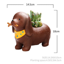 Cute Dachshund Resin Succulent Pot