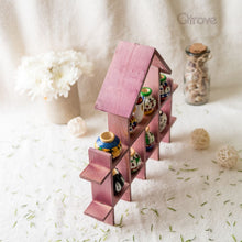 Hand Painted Wooden Wall Frame With 9 pots