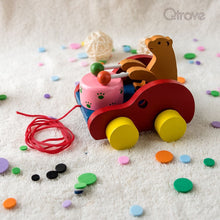 Handcrafted Wooden Bear Pulling Drums