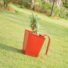 Embossed Square Red Railing Planters