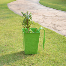 Embossed Square Green Railing Planters