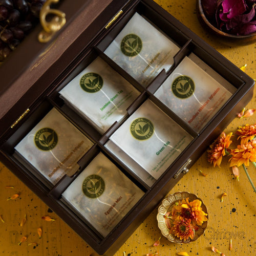 6 Partition Wooden Chest (36 Tea Bags)