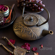 Bamboo Gold Cast Iron Tea Pot