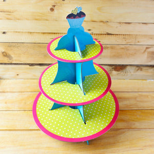 Blue And Yellow Cupcake Party Stand
