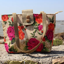 Handcrafted Floral Print Flap Shoulder Bag