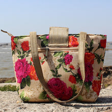 Handcrafted Floral Print Flap Shoulder Bag