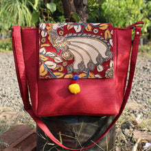 Flap Kalamkari Messenger Bag (Maroon)