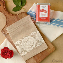 Flower Power Green Tea with Lace Jute Bag